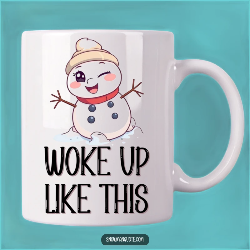 Funny Snowman Rolling Mug: Mischievous Winter Buddy's Downhill Dash Funny Gift