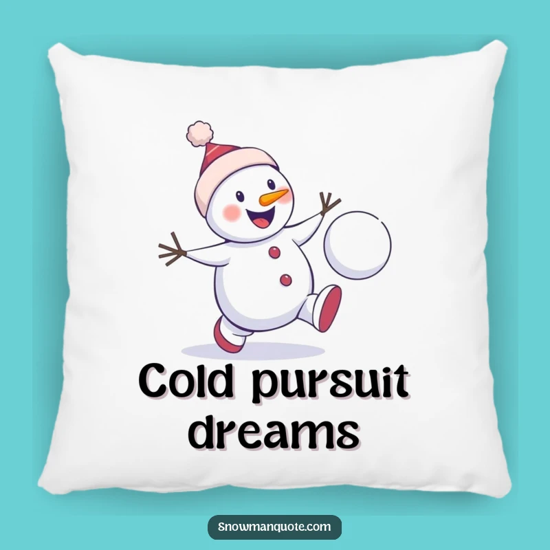 Funny Snowman Chase Pillow: Cozy Winter Pal, Soft and Playful Gift