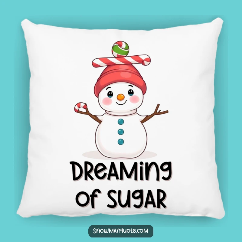 Cozy Funny Candy Cane Snowman Pillow: Soft Festive Balance Comfort