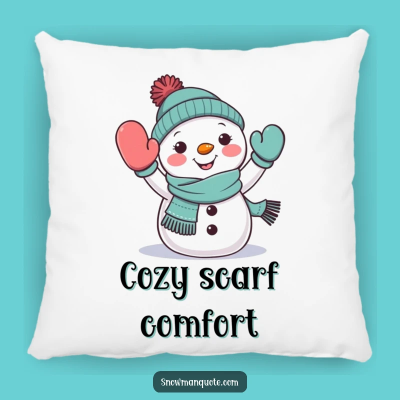 Funny Snowman Waving Pillow: Cozy Winter Comfort for Cheerful Decor