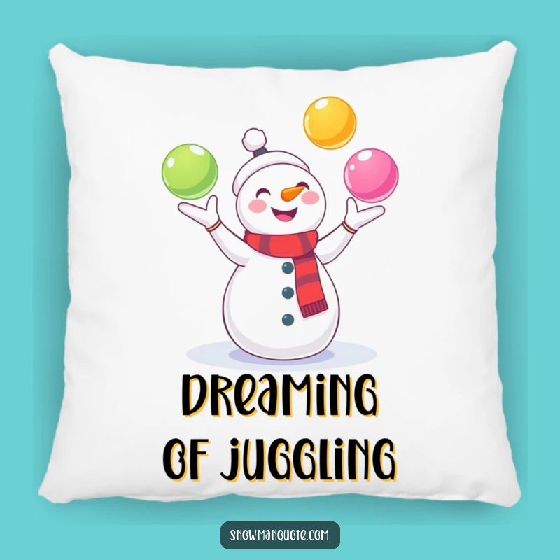 Funny Juggling Snowman Pillow: Cozy Winter Pal, Hilarious Comfort Gift