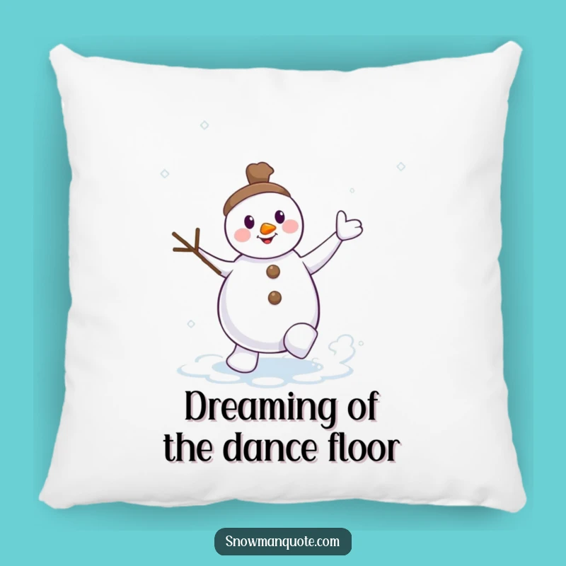Funny Dancing Snowman Snow Swirl Pillow, Cuddle Up with Winter Cheer