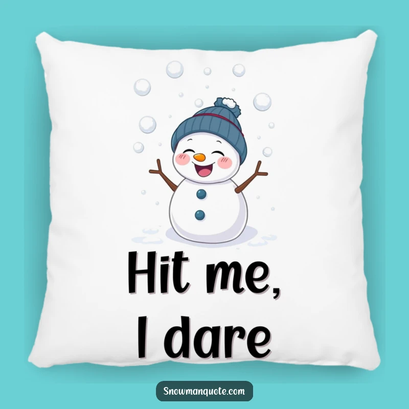 Funny Giggling Snowman Pillow - Cozy Comfort in a Snowball Fight