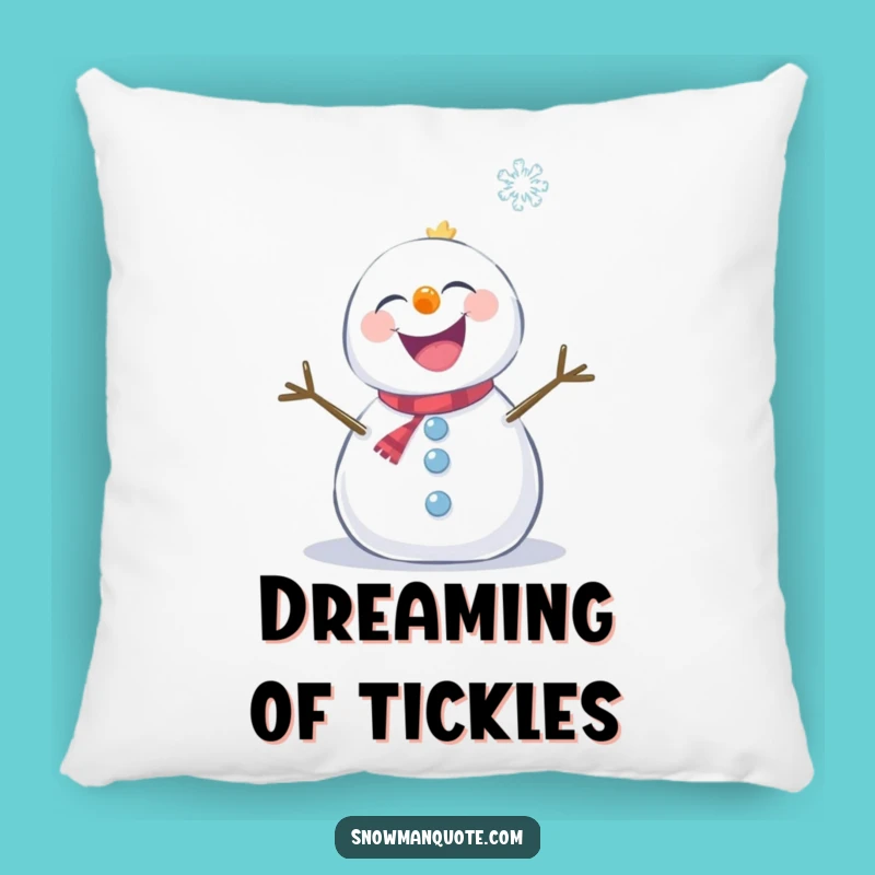 Funny Giggling Snowman Pillow - Snowflake Tickle Comfort & Cozy Humor Gift