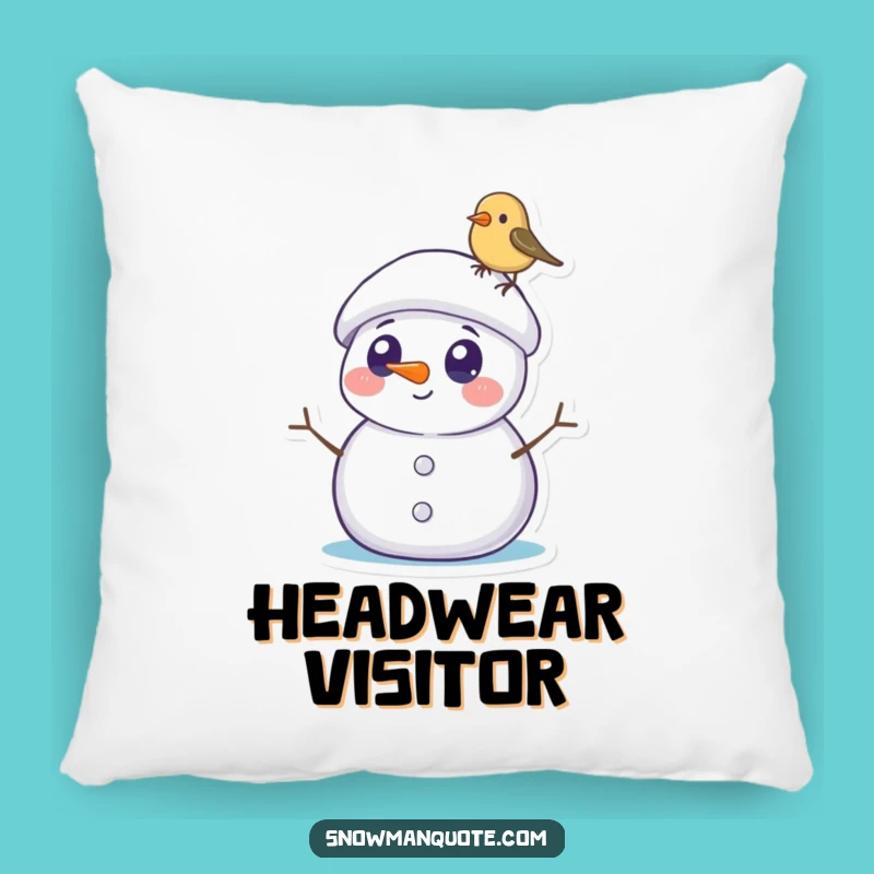 Funny Snowman Bird Pillow: Cozy Comfort with a Tiny Friend, Decorative Funny Gift