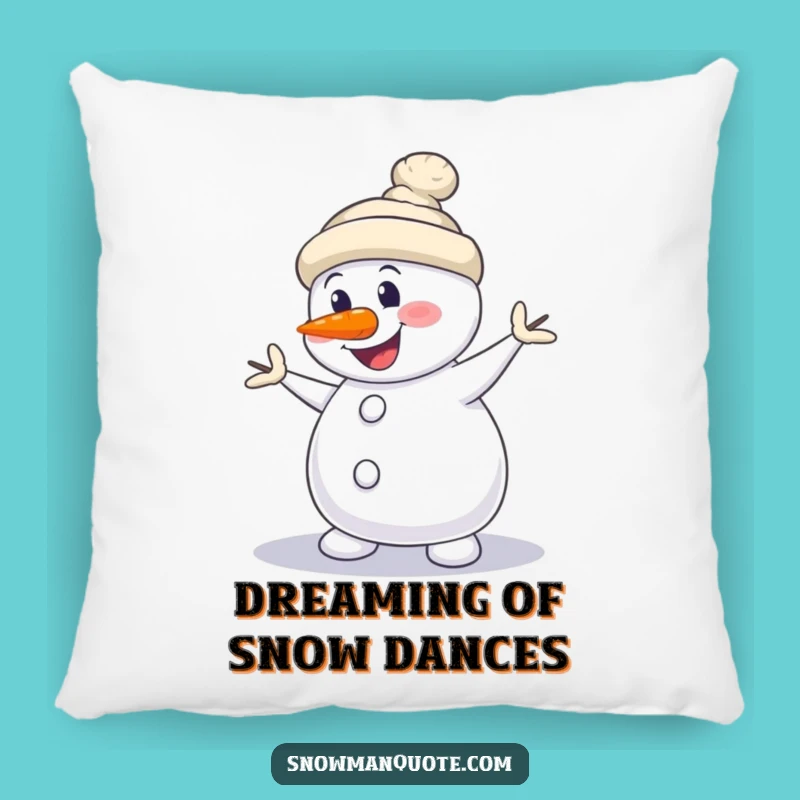 Funny Snowman Dance Pillow: Cozy Silly Moves, Crooked Nose, Gift