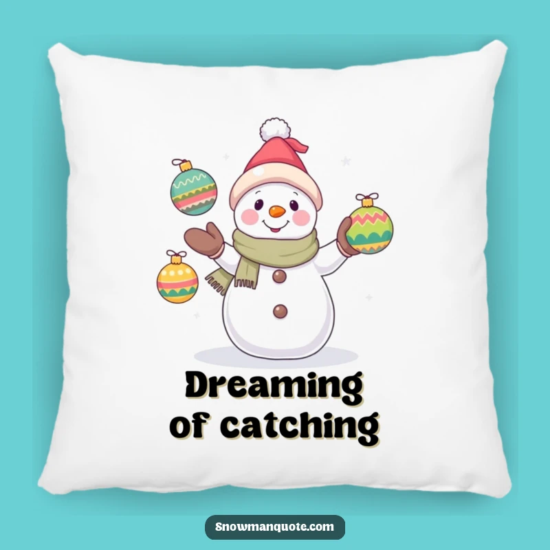 Funny Snowman Juggling Pillow: Cozy Comfort with Hopeful Holiday Cheer Gift