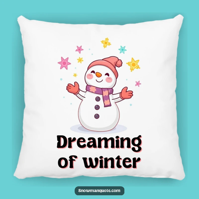 Funny Snowman Juggling Pillow - Cozy Winter Snowflake Accent Decor Gift