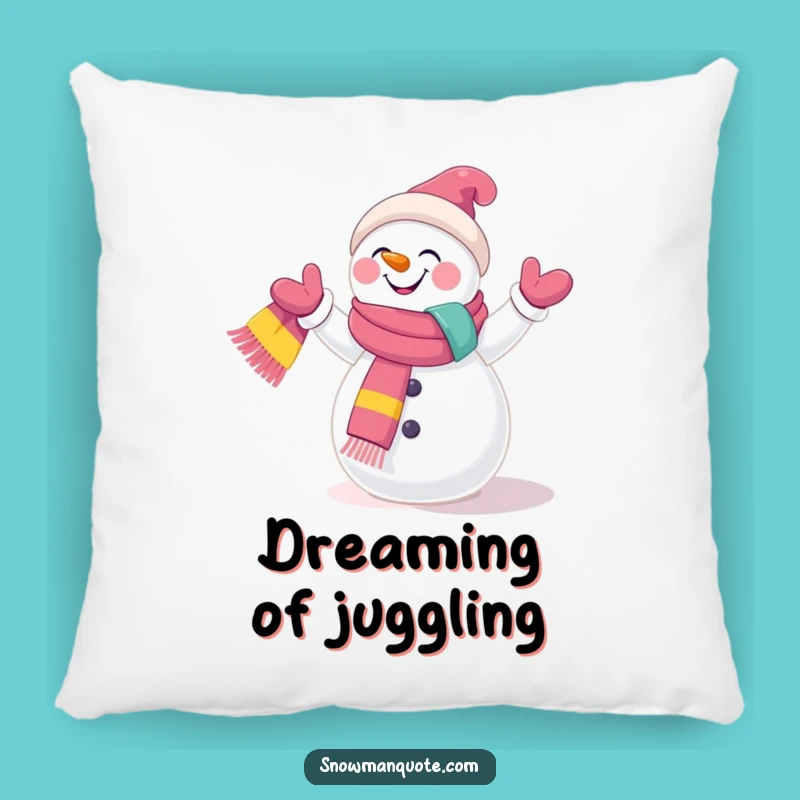 Funny Snowman Juggling Pillow: Snuggle with Silliness and This Colorful Winter Friend Funny Gift