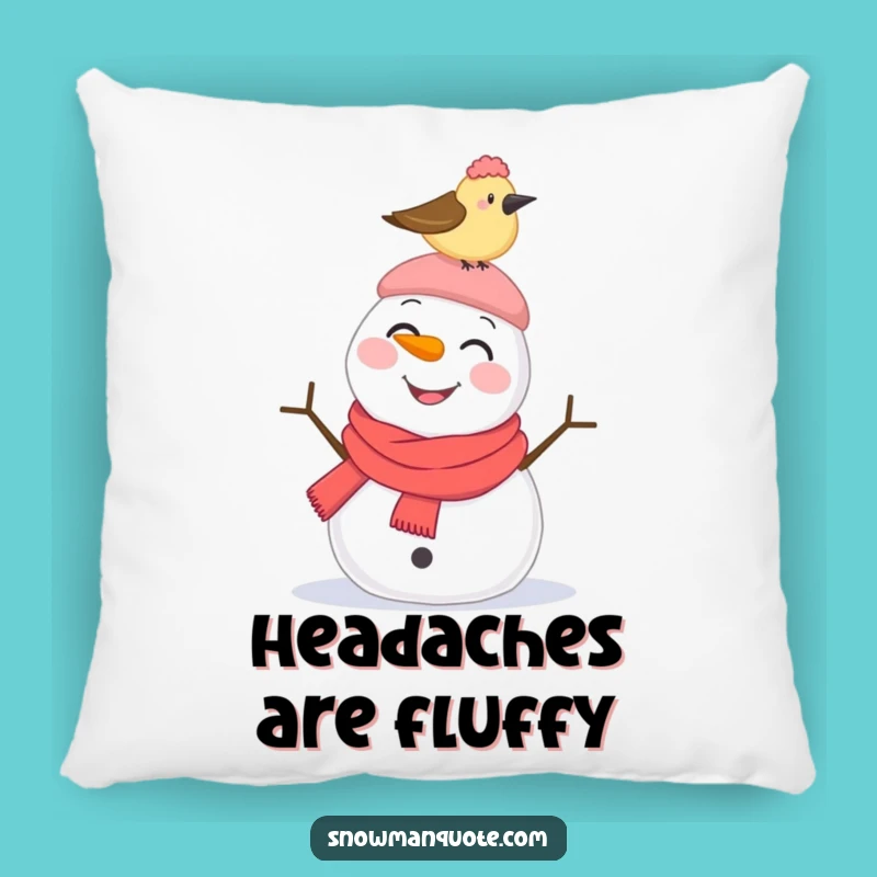 Funny Snowman Pecked Hat Pillow: Cozy Comfort with Surprising Winter Art