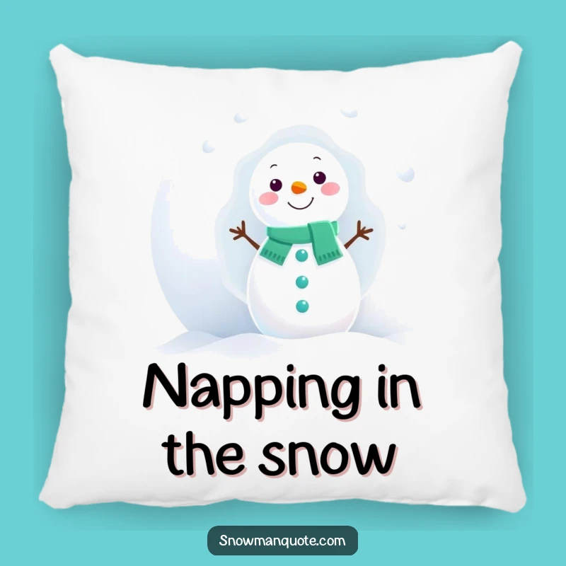 Funny Snowman Peek Pillow: Cozy Winter Surprise, Giant Snowball, Gift