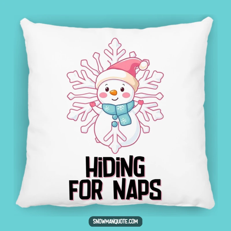 Funny Snowman Peeking Pillow: Cozy Winter Comfort for Mysterious Decor