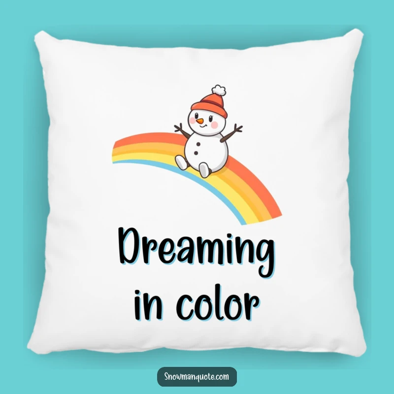 Funny Snowman Rainbow Slide Pillow: Cheerful Comfort for Cozy, Happy Spaces