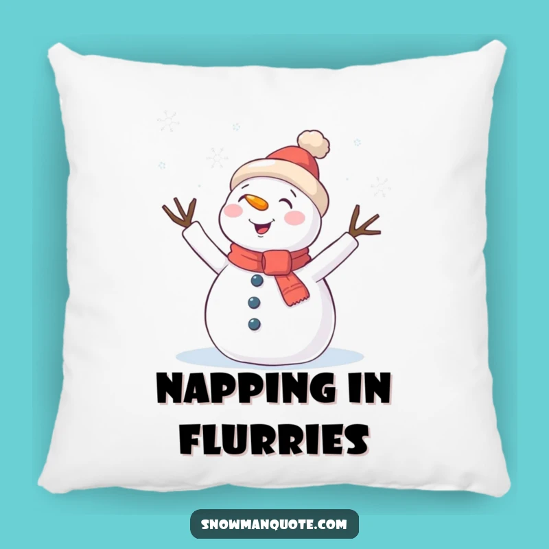 Funny Snowman Snowflake Wave Pillow: Cozy Comfort with Charming Winter Art