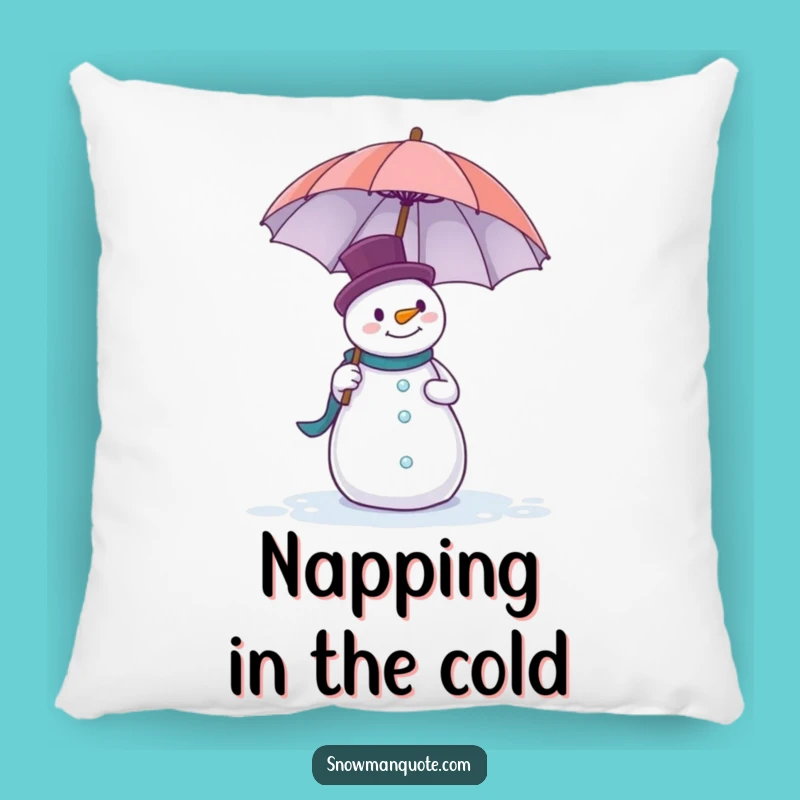 Funny Snowman Umbrella Pillow - Cozy Comfort with a Side of Winter Chuckles