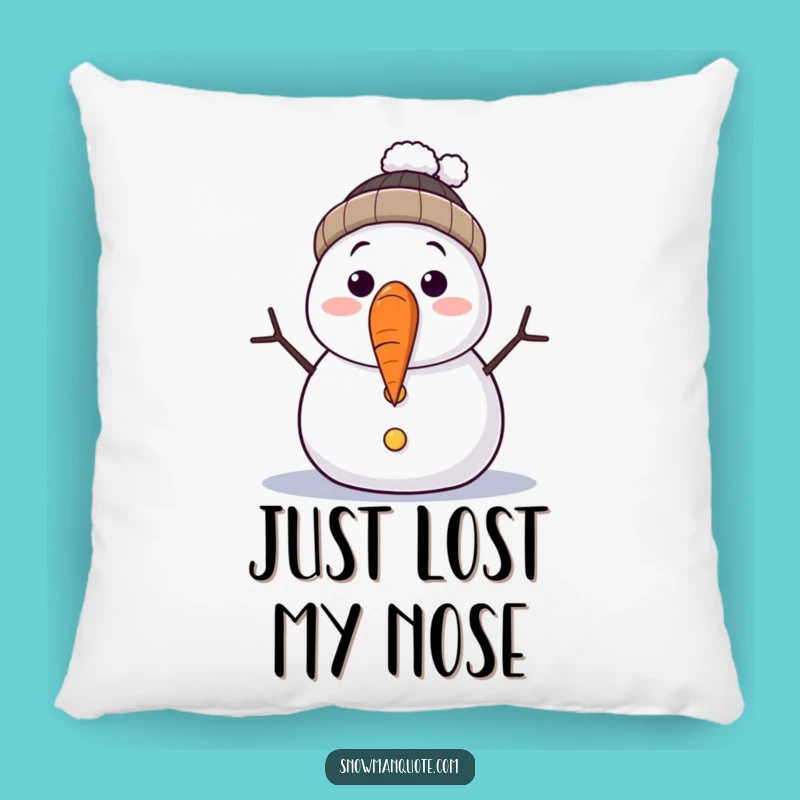 Funny Surprised Snowman Pillow - Cozy Comedic Winter Decor Gift