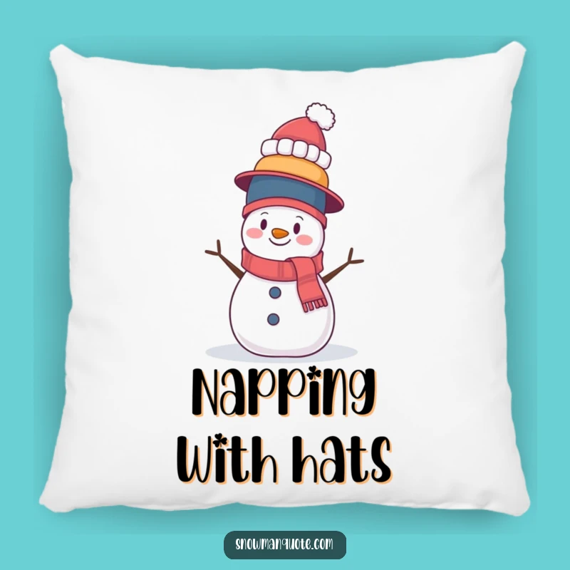 Funny Wobbly Snowman Pillow - Cozy Comfort for Life's Ups and Downs