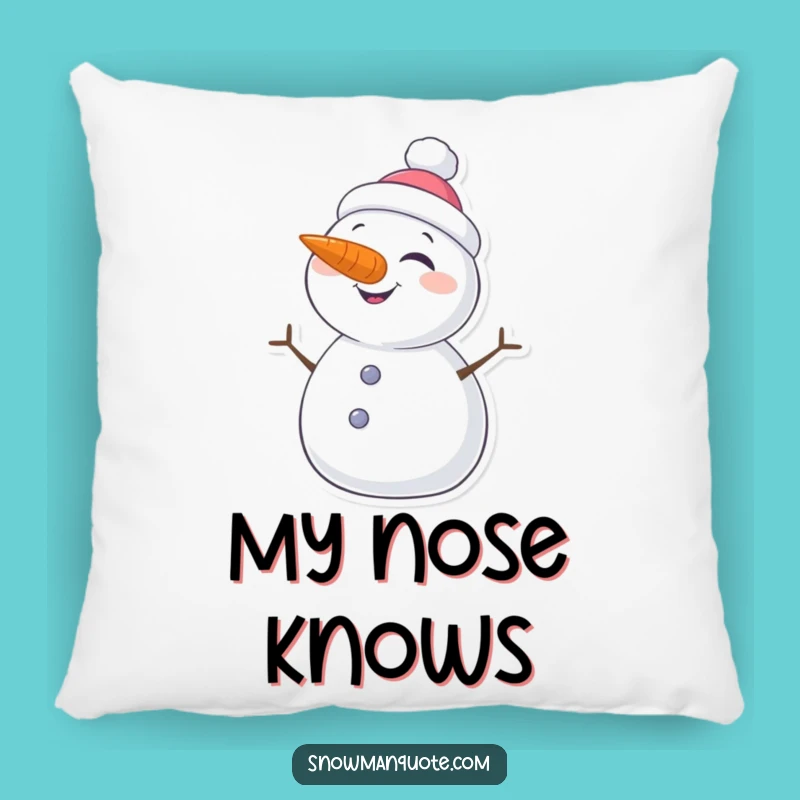 Cozy Funny Winking Snowman Pillow: Soft Carrot Nose Comfort Gift