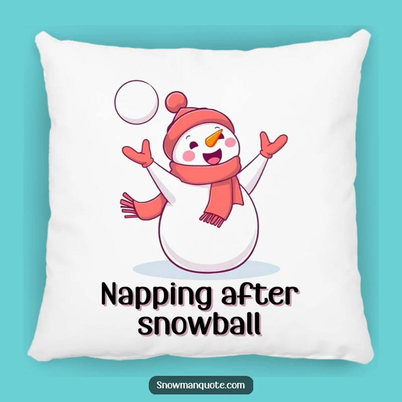 Funny Snowman Snowball Pillow: Cozy Comfort with Winter Action, Decorative Funny Gift