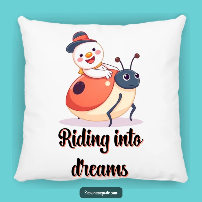 Funny Snowman Ladybug Pillow: Cozy Comfort with Jolly Charm