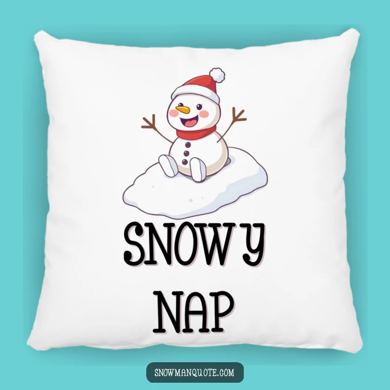 Funny Playful Snowman Hill Pillow: Cozy Accent for Winter Cheer