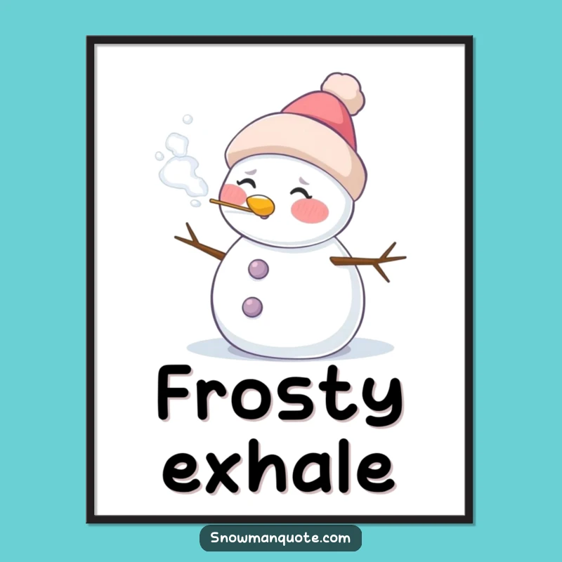 Funny Frosty Snowman Digital Print - Instant Winter Art & Decor