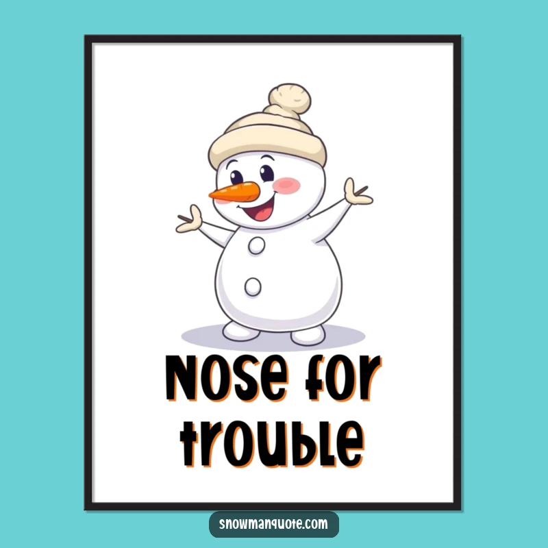 Funny Snowman Dance Digital Print: Silly Moves Art, Instant Decor, Gift