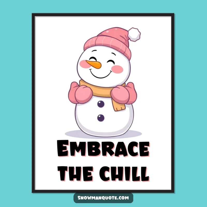 Funny Snowman Hugging Digital Art: Instant Winter Hug Art