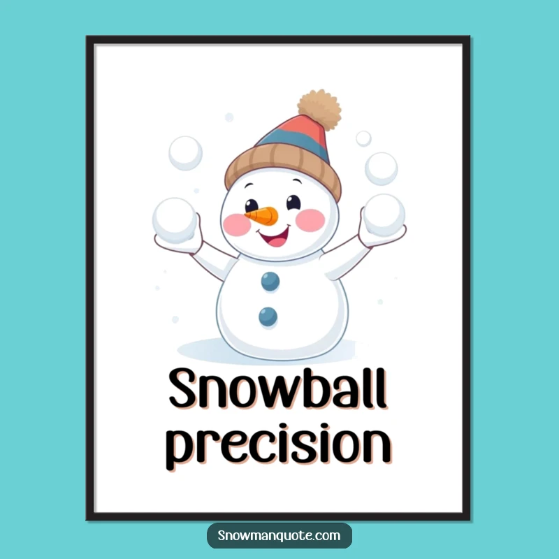 Funny Snowman Juggling Digital Art: Hilarious Winter Illustration for Decor
