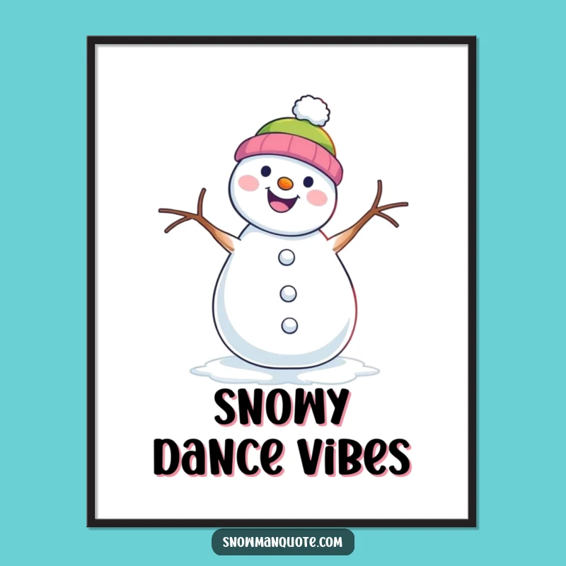 Funny Snowman Shimmy Digital Art - Instant Dance Vibes for Your Space