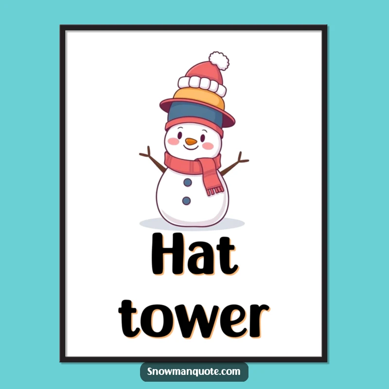 Funny Wobbly Snowman Hat Stack Digital Art - Instant Balancing Art