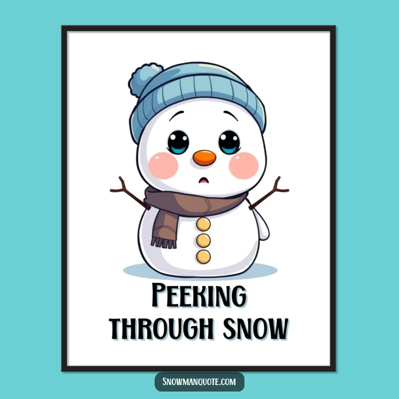 Funny Snowman Hat Digital Art Print: Instant Surprise and Laughter for Your Walls Funny Gift