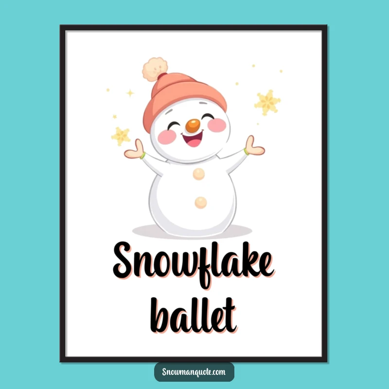Funny Snowman Juggling Digital Art - Whimsical Winter Print
