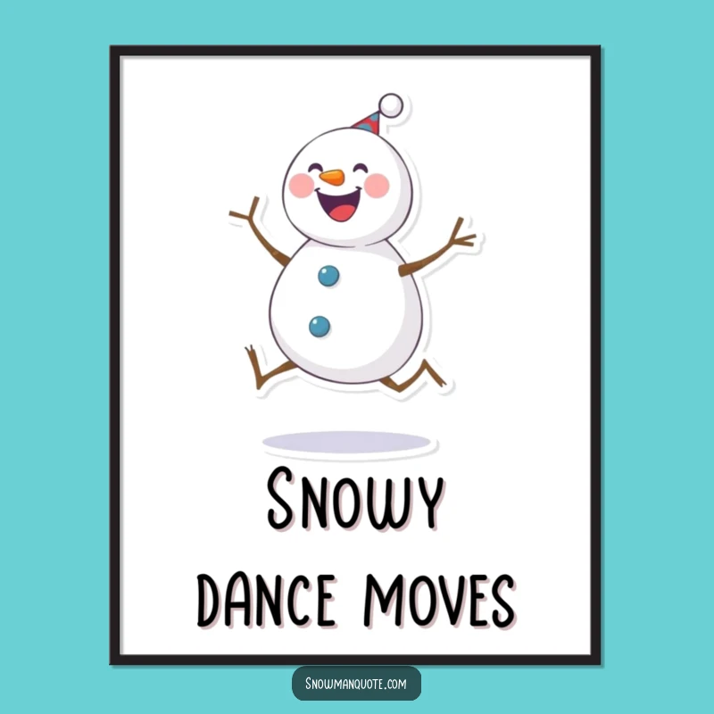 Funny Snowman Kick Digital Art Print: Instant Winter Joy and Laughter for Your Walls Funny Gift