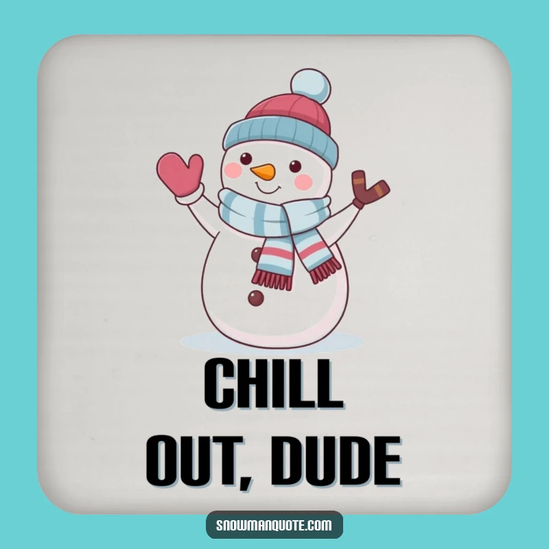 Funny Snowman Coaster - Jaunty Scarf & Wave Protection for Drinks Gift