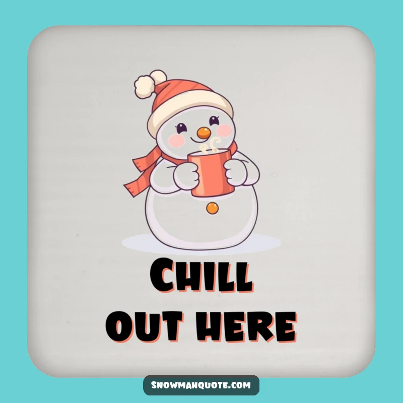 Funny Snowman Drink Coaster, Table Protection, Hilarious Home Decor Gift