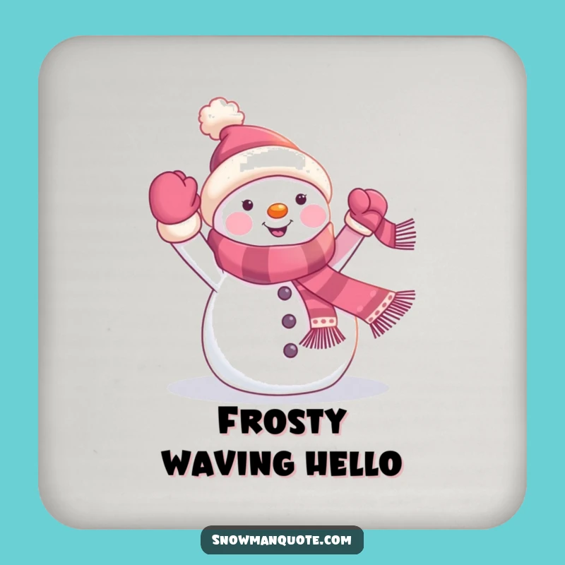 Funny Snowman Banner Coaster: Cheerful Winter Decor, Festive Gift