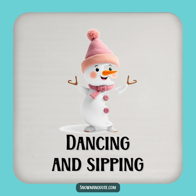 Funny Dancing Snowman Hat Coaster: Festive Protection, Charming Funny Gift