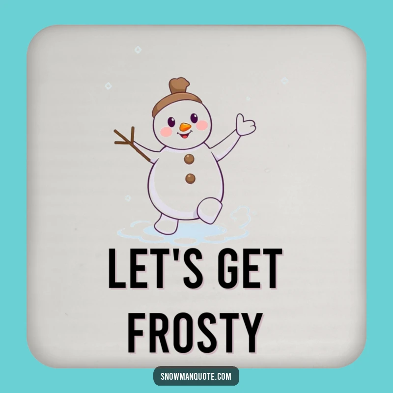 Funny Dancing Snowman Snow Swirl Drink Coaster, Protect Surfaces with Winter Merriment