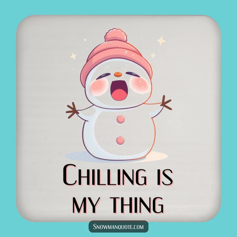 Funny Sleepy Snowman Stardust Drink Coaster, Protect Surfaces with Hilarious Winter Flair