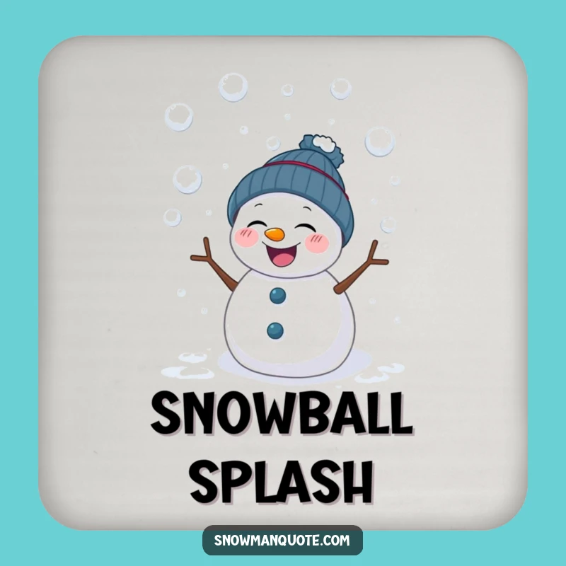 Funny Snowball Snowman Coaster - Protect Surfaces with Winter Fun