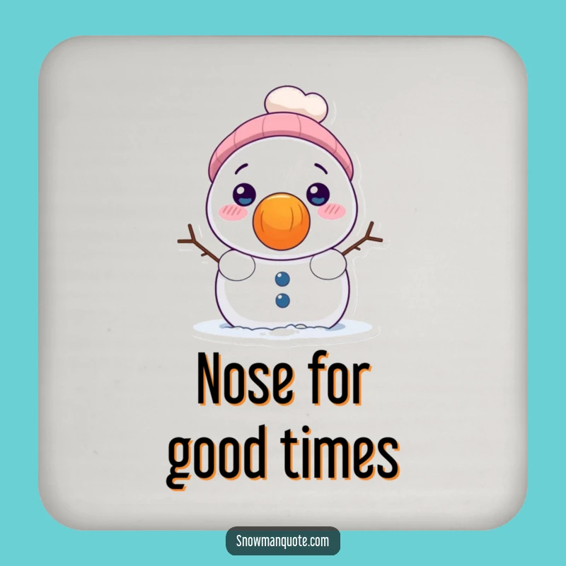 Funny Snowman Carrot Nose Coaster - Shy Winter Drink Protection Gift