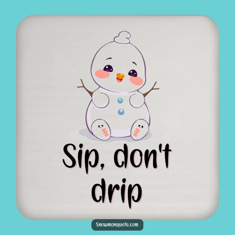 Funny Snowman Coaster - Protect Surfaces with Winter Charm, Perfect Gift Set!