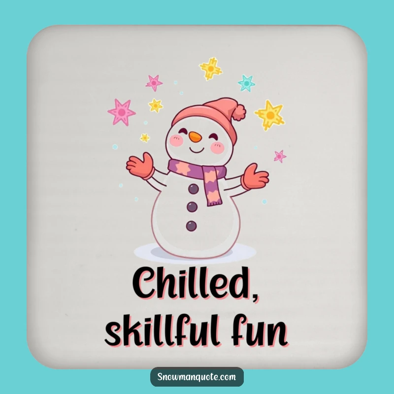 Funny Snowman Juggling Coaster - Winter Snowflake Drink Protection Gift