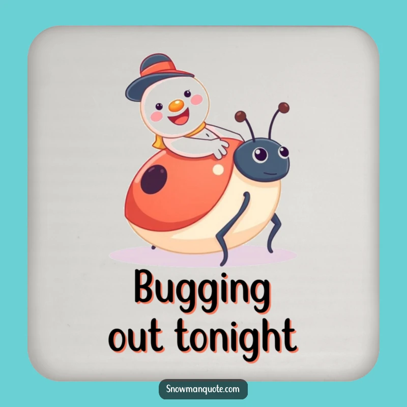 Funny Snowman Ladybug Coaster: Protect Surfaces with Jolly Charm