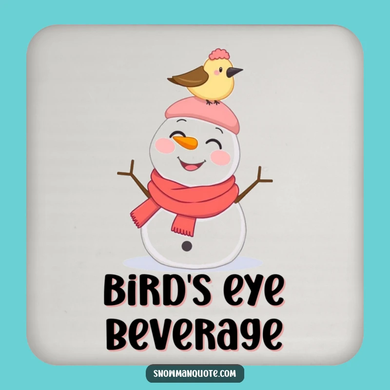 Funny Snowman Pecked Hat Coaster: Protect Surfaces with Winter Whimsy