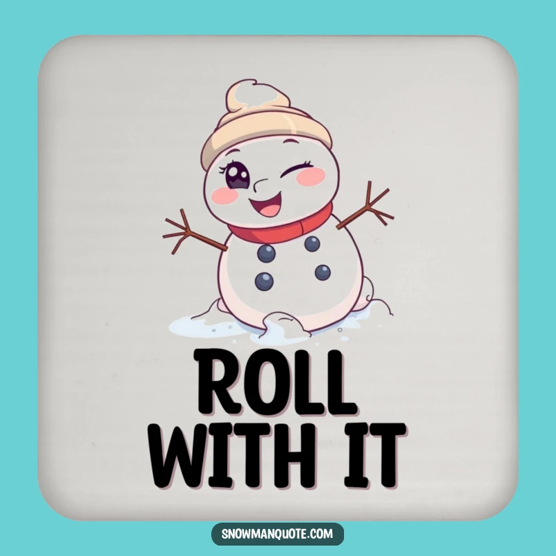 Funny Snowman Rolling Drink Coaster: Protect Surfaces with Mischievous Style Funny Gift