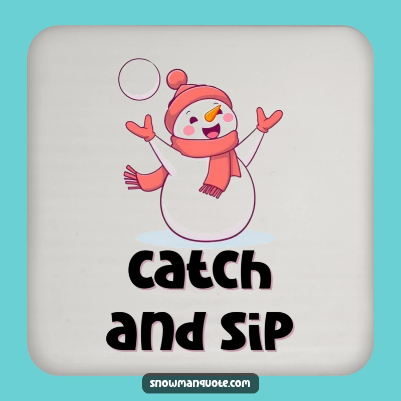 Funny Snowman Snowball Coasters: Protect Surfaces with Winter Action, Set of Funny Gifts