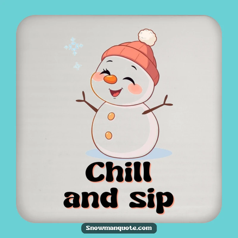 Funny Snowman Wink Coasters: Protect Surfaces with Winter Cheer, Set of Funny Gifts