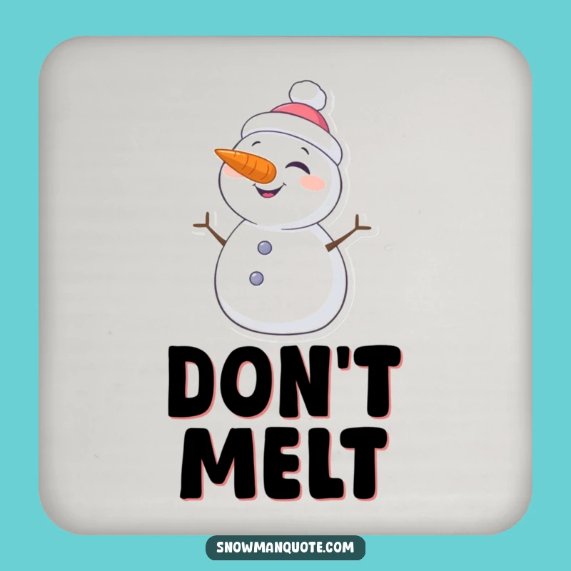 Funny Winking Snowman Coaster: Playful Carrot Nose Drink Protector